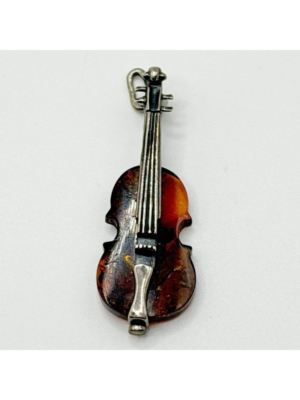 AMBER STERLING 925 SILVER VIOLIN VIOLA CELLO INSTRUMENT CHARM SP